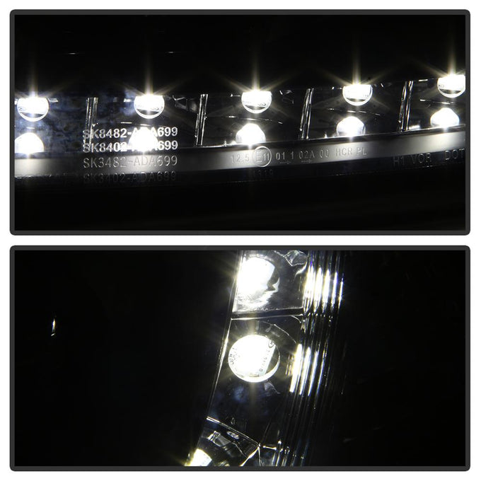 DRL Black Projector Headlights <br>02-04 Audi A6 A6 Quattro