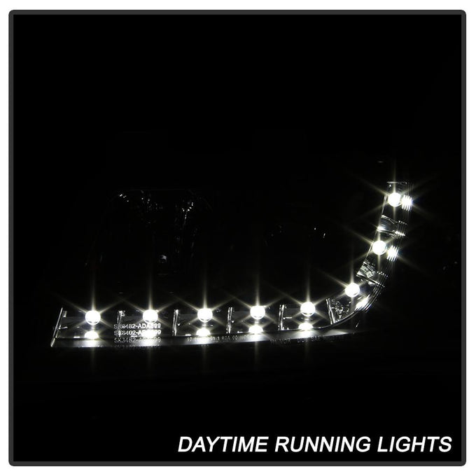 DRL Black Projector Headlights <br>02-04 Audi A6 A6 Quattro