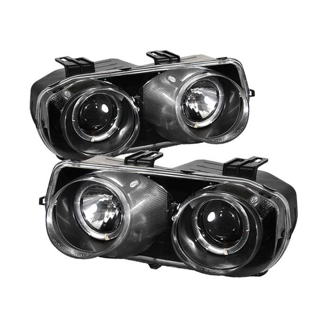 LED Halo Black Projector Headlights <br>94-97 Acura Integra