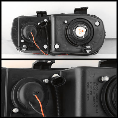 LED Halo Black Projector Headlights <br>94-97 Acura Integra