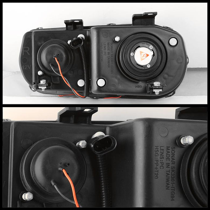 LED Halo Black Projector Headlights <br>94-97 Acura Integra