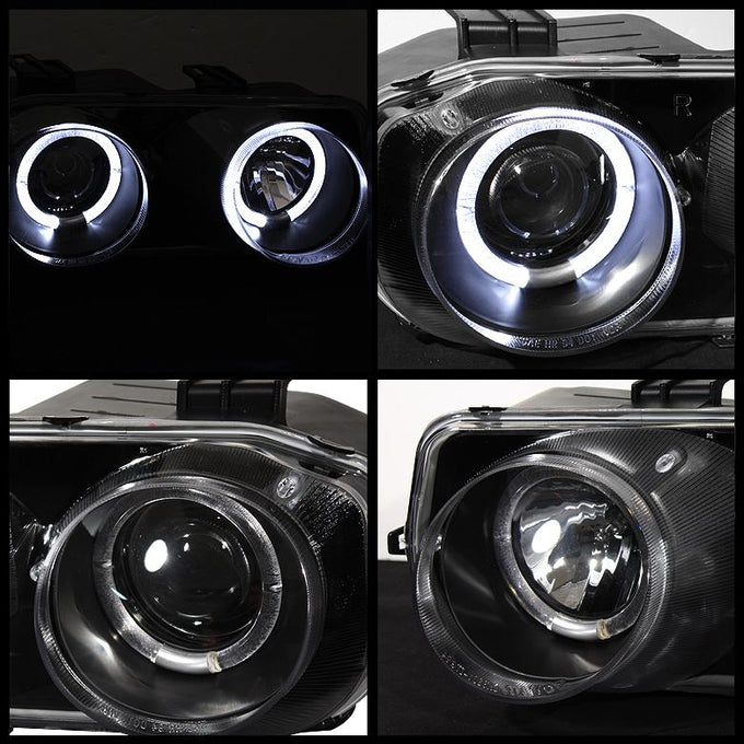 LED Halo Black Projector Headlights <br>94-97 Acura Integra