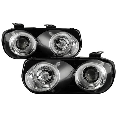 LED Halo Chrome Projector Headlights <br>94-97 Acura Integra