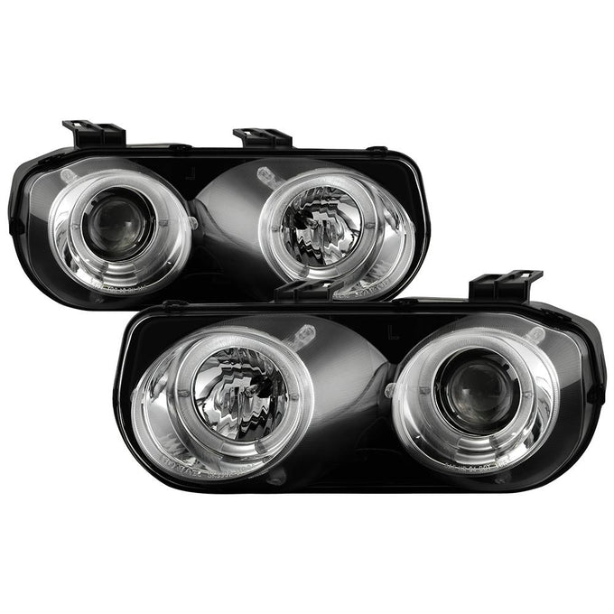 LED Halo Chrome Projector Headlights <br>94-97 Acura Integra