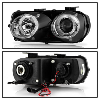 LED Halo Chrome Projector Headlights <br>94-97 Acura Integra
