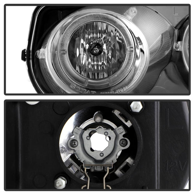 LED Halo Chrome Projector Headlights <br>94-97 Acura Integra