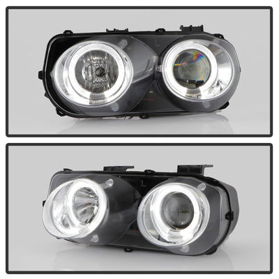 LED Halo Chrome Projector Headlights <br>94-97 Acura Integra