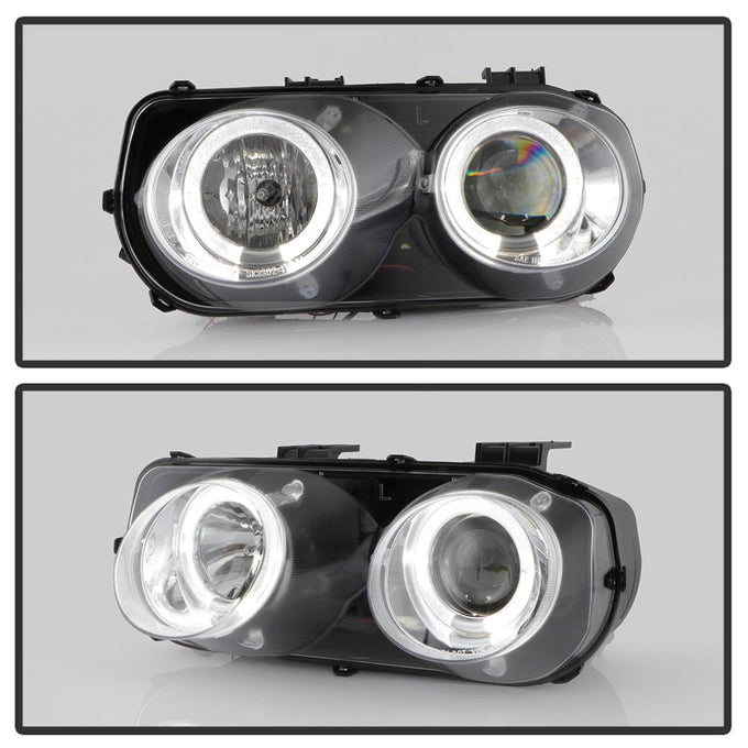LED Halo Chrome Projector Headlights <br>94-97 Acura Integra