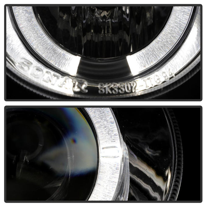LED Halo Chrome Projector Headlights <br>94-97 Acura Integra
