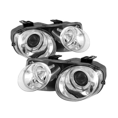 LED Halo Chrome Projector Headlights <br>98-01 Acura Integra