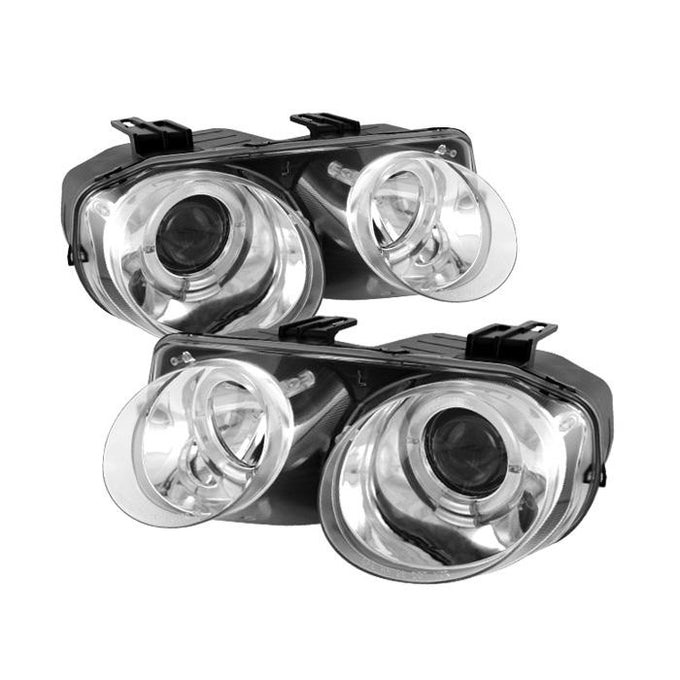 LED Halo Chrome Projector Headlights <br>98-01 Acura Integra