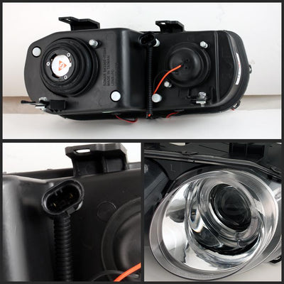 LED Halo Chrome Projector Headlights <br>98-01 Acura Integra