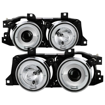 LED Halo Chrome Projector Headlights <br>89-94 BMW 525i, 530i, 540i, 535i, 735i