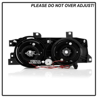 LED Halo Chrome Projector Headlights <br>89-94 BMW 525i, 530i, 540i, 535i, 735i