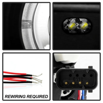 LED Halo Black Projector Headlights <br>99-01 BMW 740i 740iL 750iL