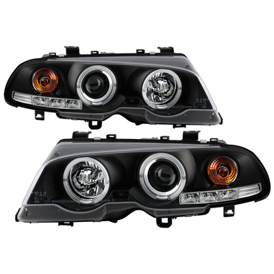 LED Halo Black Projector Headlights <br>00 BMW 323Ci 328Ci 01-03 BMW 325Ci 330Ci 01-06 BMW M3