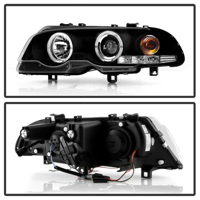 LED Halo Black Projector Headlights <br>00 BMW 323Ci 328Ci 01-03 BMW 325Ci 330Ci 01-06 BMW M3
