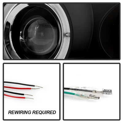 LED Halo Black Projector Headlights <br>00 BMW 323Ci 328Ci 01-03 BMW 325Ci 330Ci 01-06 BMW M3