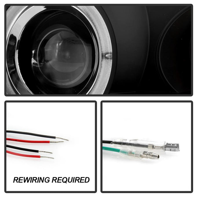 LED Halo Black Projector Headlights <br>00 BMW 323Ci 328Ci 01-03 BMW 325Ci 330Ci 01-06 BMW M3