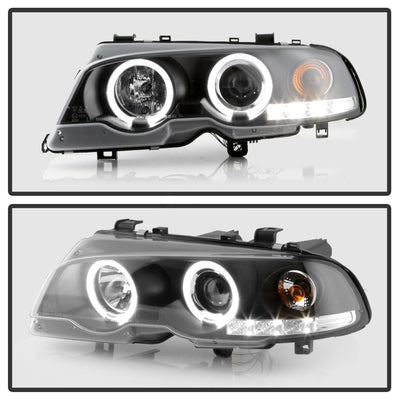 LED Halo Black Projector Headlights <br>00 BMW 323Ci 328Ci 01-03 BMW 325Ci 330Ci 01-06 BMW M3
