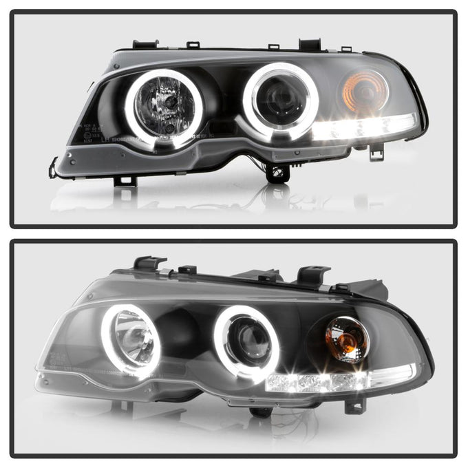 LED Halo Black Projector Headlights <br>00 BMW 323Ci 328Ci 01-03 BMW 325Ci 330Ci 01-06 BMW M3