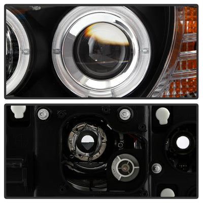 LED Halo Black Projector Headlights <br>08-11 BMW 128i 135i 11 BMW 1 Series M