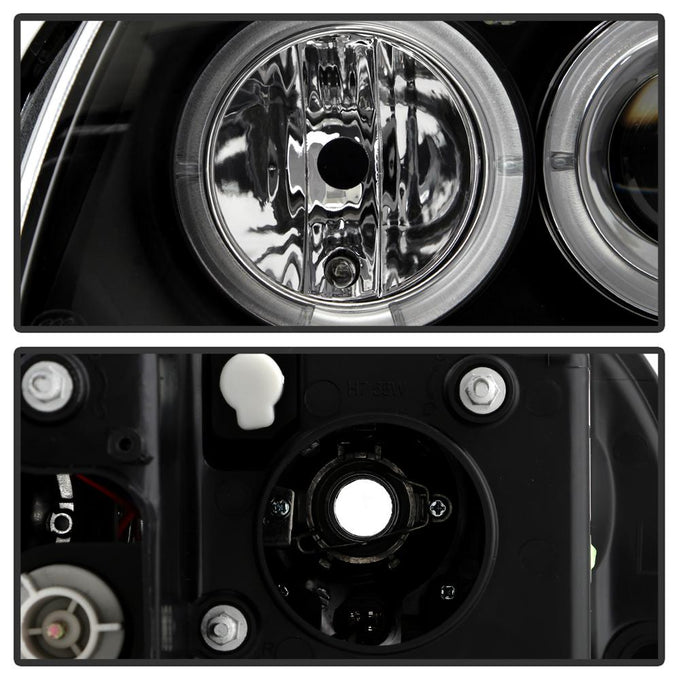 LED Halo Black Projector Headlights <br>08-11 BMW 128i 135i 11 BMW 1 Series M