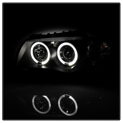 LED Halo Black Projector Headlights <br>08-11 BMW 128i 135i 11 BMW 1 Series M