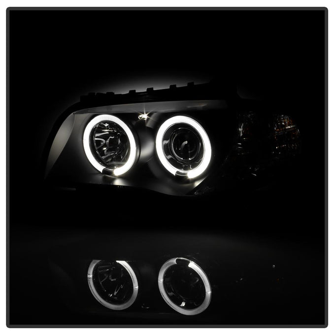LED Halo Black Projector Headlights <br>08-11 BMW 128i 135i 11 BMW 1 Series M
