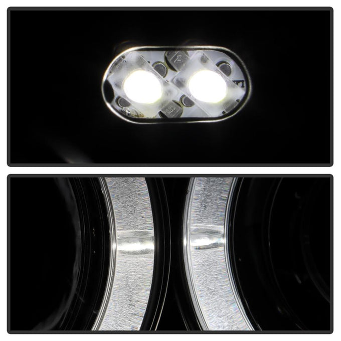 LED Halo Black Projector Headlights <br>08-11 BMW 128i 135i 11 BMW 1 Series M