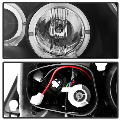 LED Halo Black Eyebrow Bulb Projector Headlights <br>06-08 BMW 3-Series