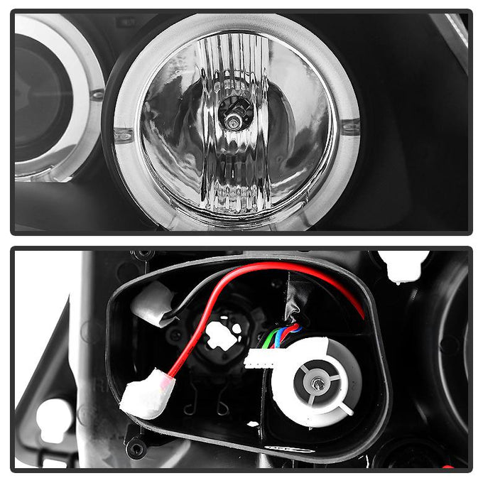 LED Halo Black Eyebrow Bulb Projector Headlights <br>06-08 BMW 3-Series