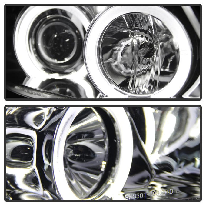 LED Halo Chrome Eyebrow Bulb Projector Headlights <br>06-08 BMW 3-Series