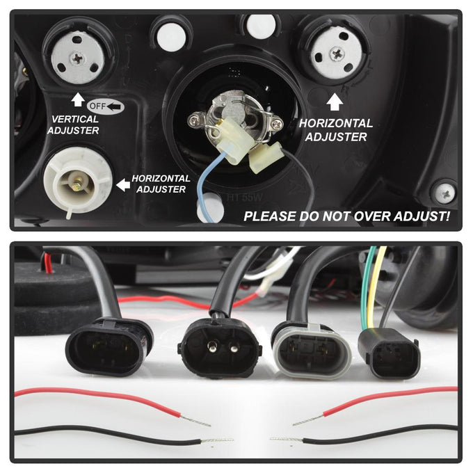 LED Halo Black Projector Headlights <br>96-02 BMW Z3