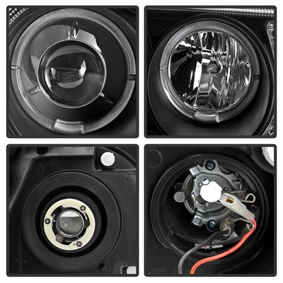 LED Halo Black Projector Headlights <br>05-10 Chrysler 300