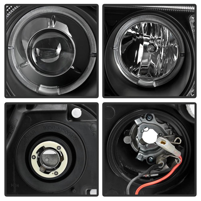 LED Halo Black Projector Headlights <br>05-10 Chrysler 300