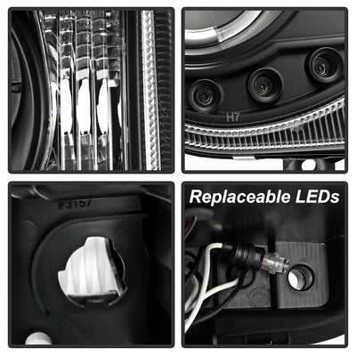 LED Halo Black Projector Headlights <br>05-10 Chrysler 300