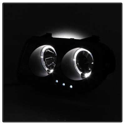 LED Halo Black Projector Headlights <br>05-10 Chrysler 300