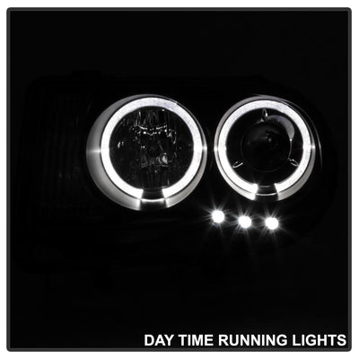 LED Halo Black Projector Headlights <br>05-10 Chrysler 300