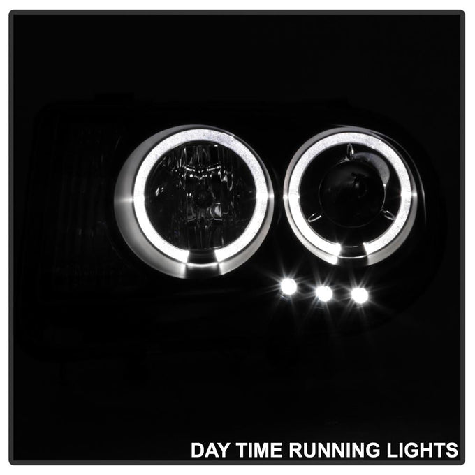 LED Halo Black Projector Headlights <br>05-10 Chrysler 300