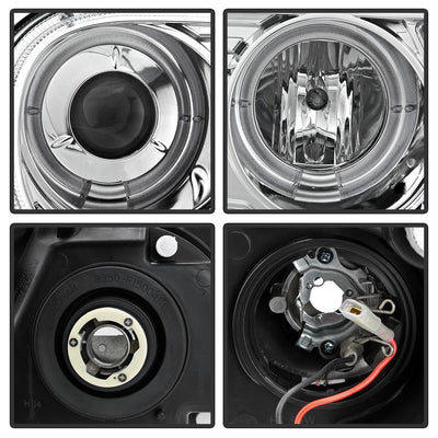LED Halo Chrome Projector Headlights <br>05-10 Chrysler 300