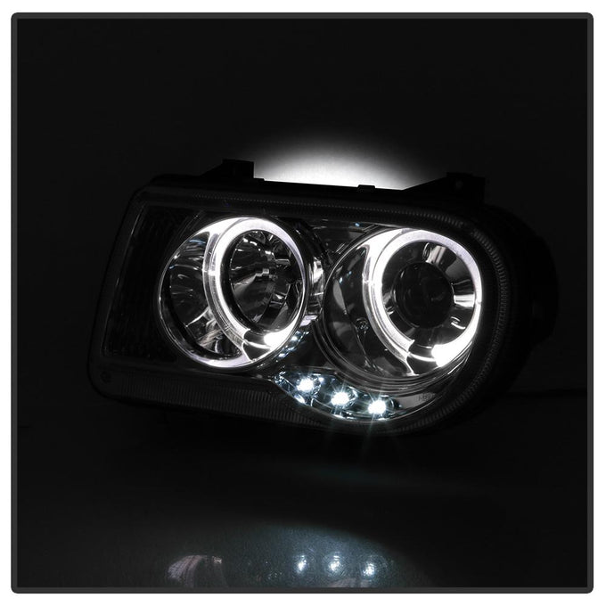 LED Halo Chrome Projector Headlights <br>05-10 Chrysler 300