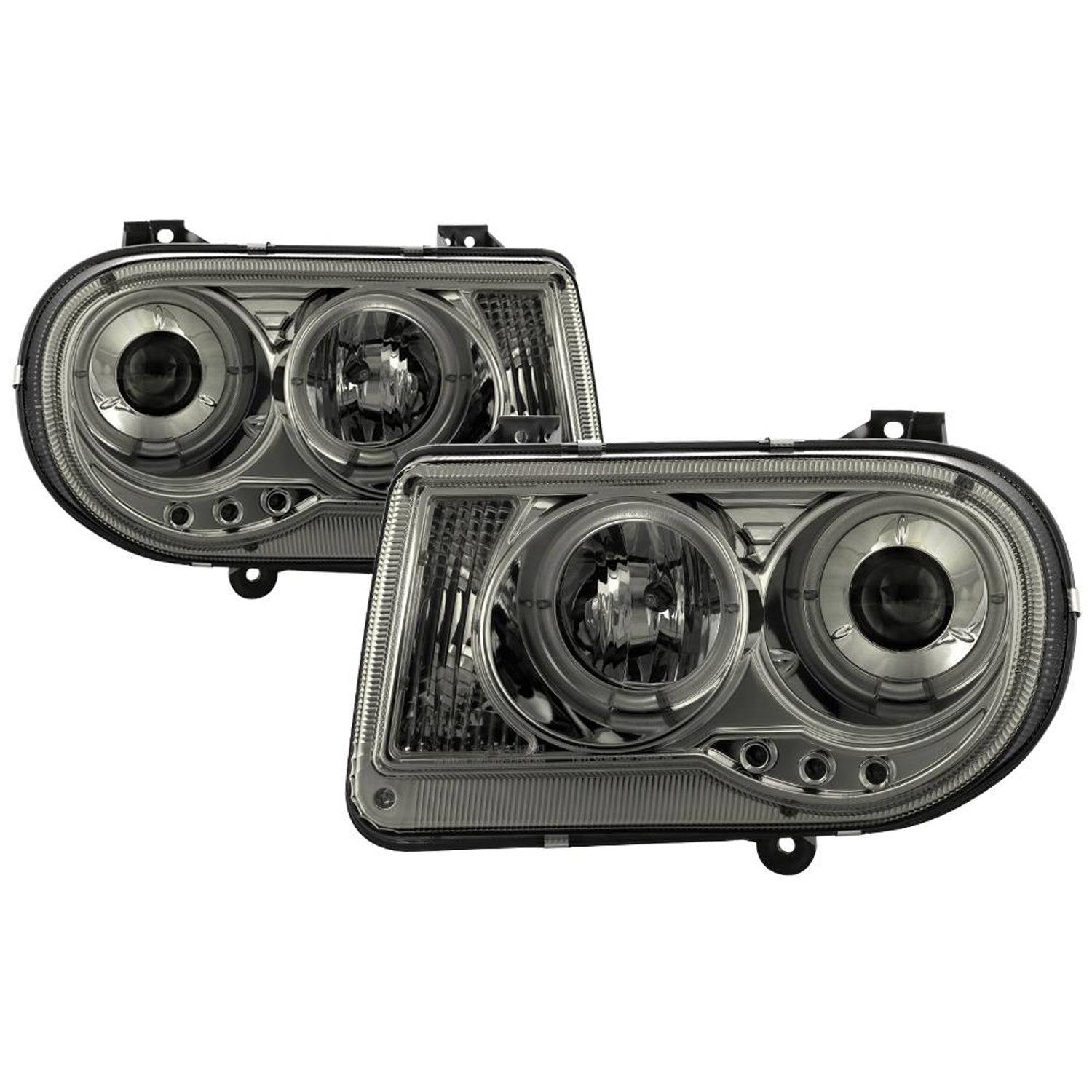 LED Halo Smoke Projector Headlights <br>05-10 Chrysler 300
