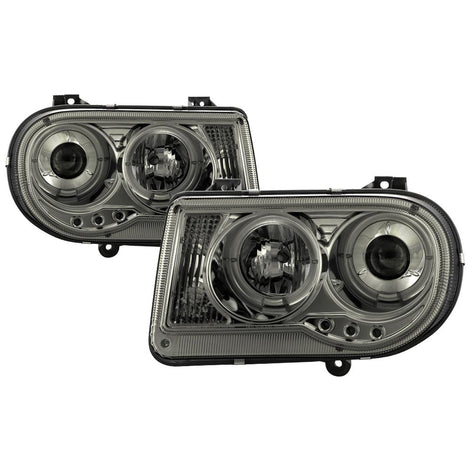 LED Halo Smoke Projector Headlights <br>05-10 Chrysler 300