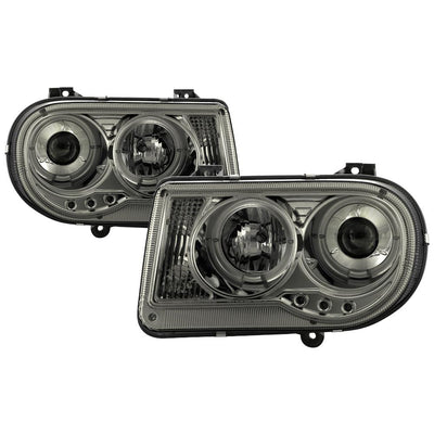 LED Halo Smoke Projector Headlights <br>05-10 Chrysler 300