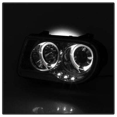 LED Halo Smoke Projector Headlights <br>05-10 Chrysler 300