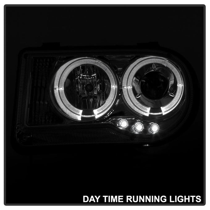 LED Halo Smoke Projector Headlights <br>05-10 Chrysler 300