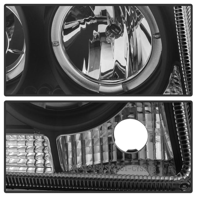 LED Halo Black Projector Headlights <br>05-08 Chrysler 300