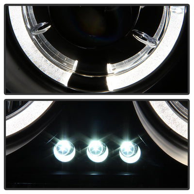LED Halo Black Projector Headlights <br>05-08 Chrysler 300