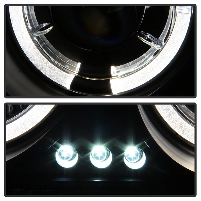 LED Halo Black Projector Headlights <br>05-08 Chrysler 300